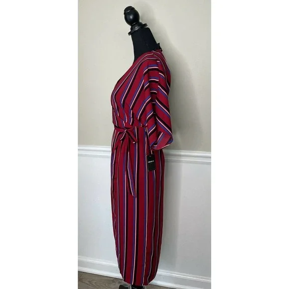 forever 21 red striped dress Forever 21+ XL Red White Striped Strapless Mini Dress Bow Front Zip Back